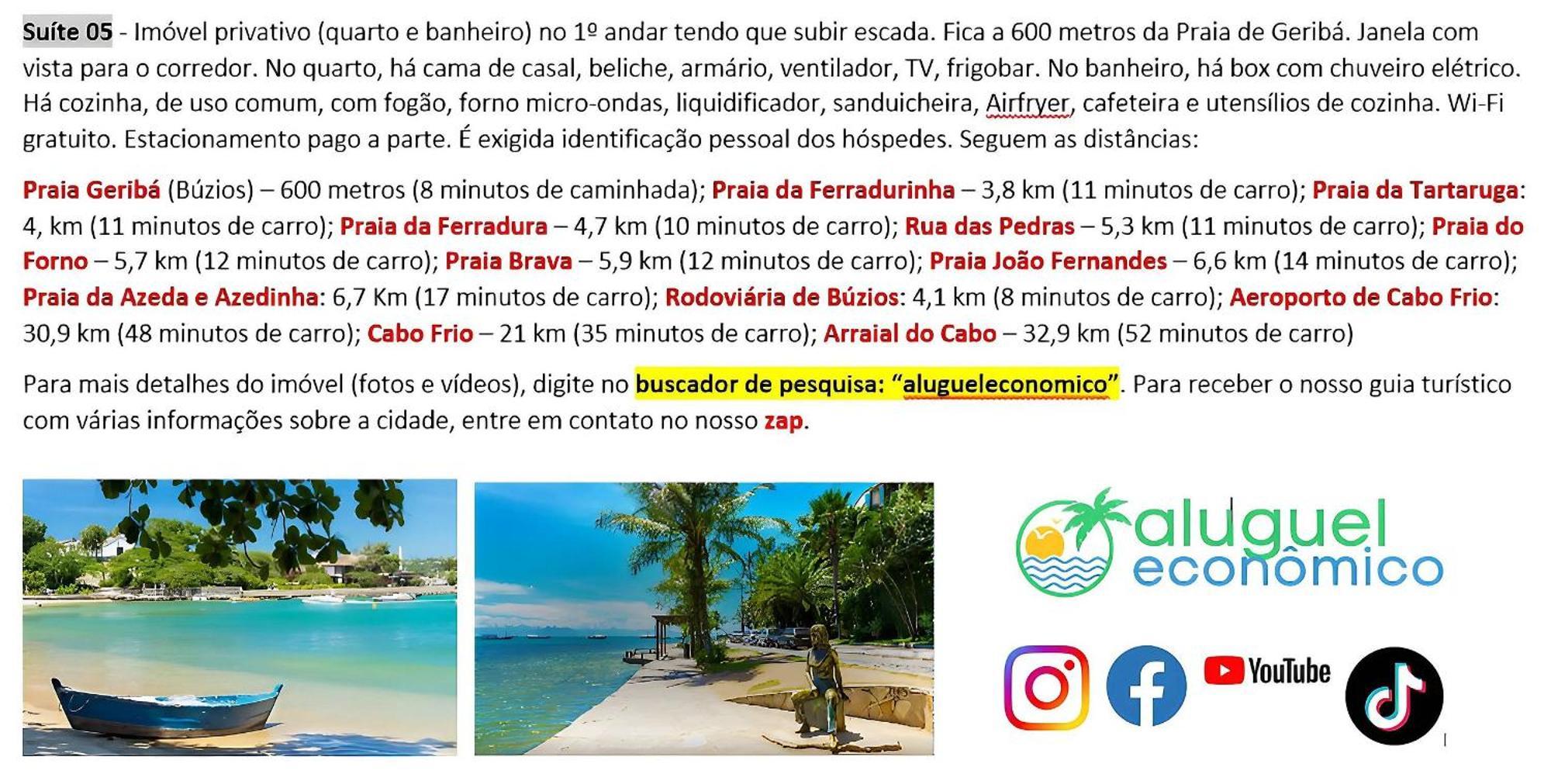 Buzios - Geriba - Suites - Aluguel Economico المظهر الخارجي الصورة