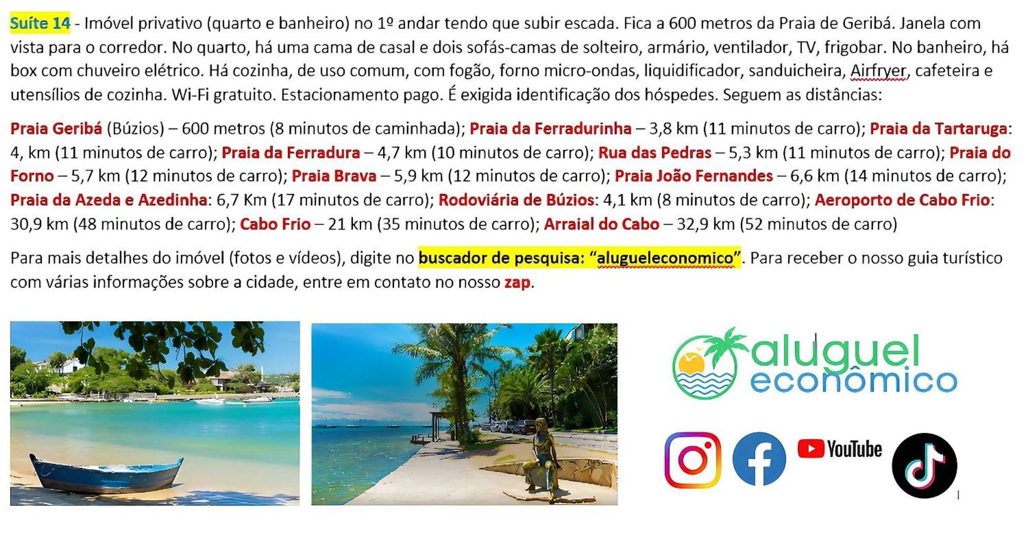 Buzios - Geriba - Suites - Aluguel Economico المظهر الخارجي الصورة