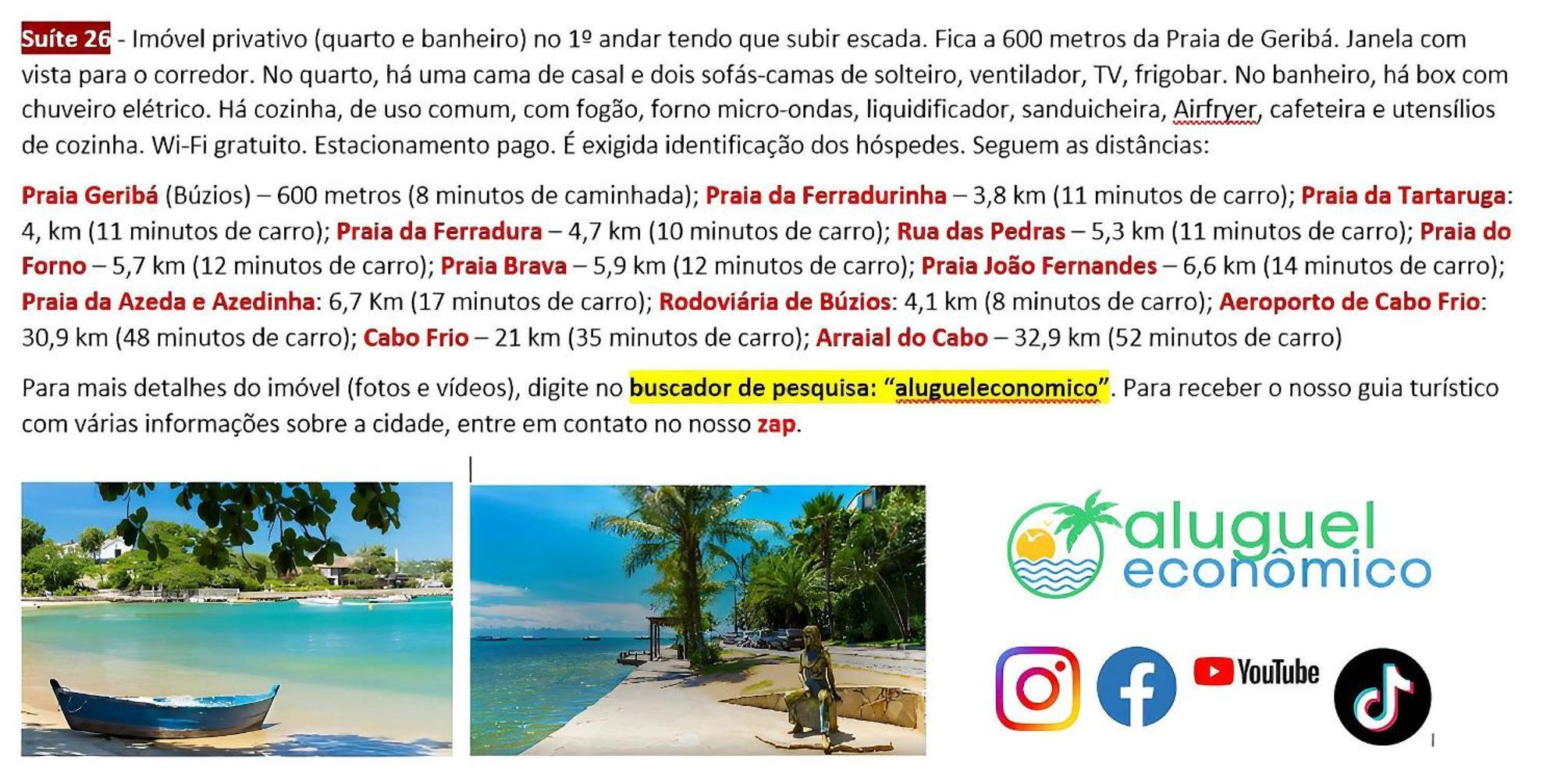 Buzios - Geriba - Suites - Aluguel Economico المظهر الخارجي الصورة