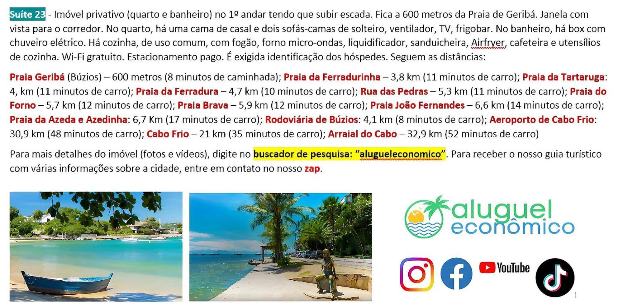 Buzios - Geriba - Suites - Aluguel Economico المظهر الخارجي الصورة