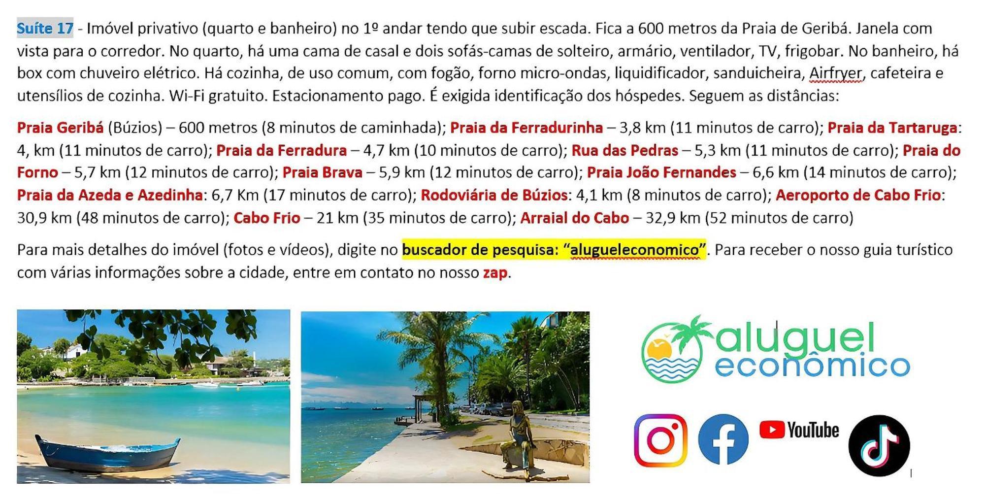 Buzios - Geriba - Suites - Aluguel Economico المظهر الخارجي الصورة