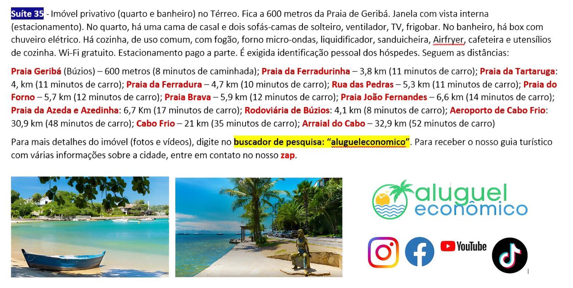 Buzios - Geriba - Suites - Aluguel Economico المظهر الخارجي الصورة